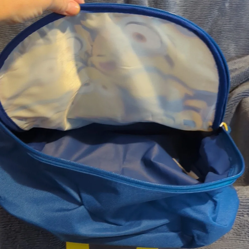 Minions Themed, Glittery Book Bag w/Attachable Lunch Bag, New
